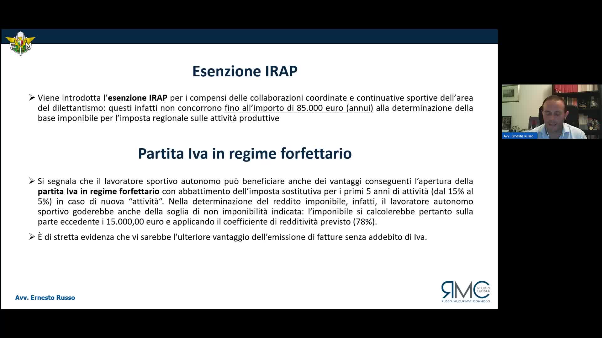 06 Irap e Partita iva regime forfettario
