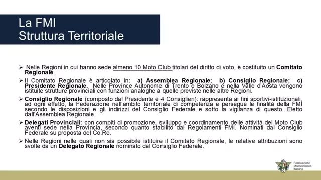 Aspetti generali dell’organizzazione federale