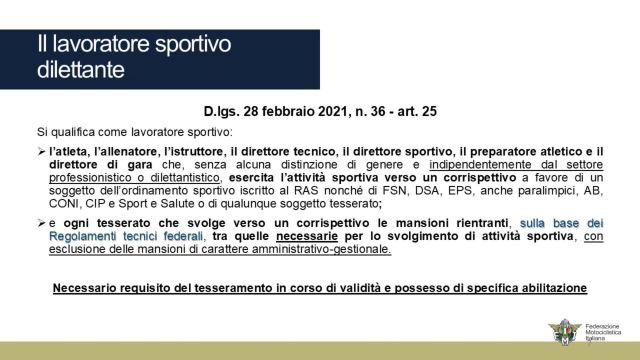 Introduzione al Lavoro Sportivo