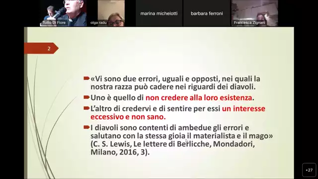 Primo Incontro corso Esorcismo