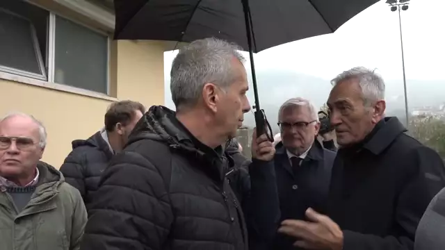 Il presidente della FIGC Gabriele Gravina visita le società calcistiche colpite dall'alluvione